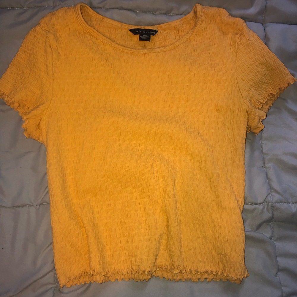 Yellow American eagle crop top